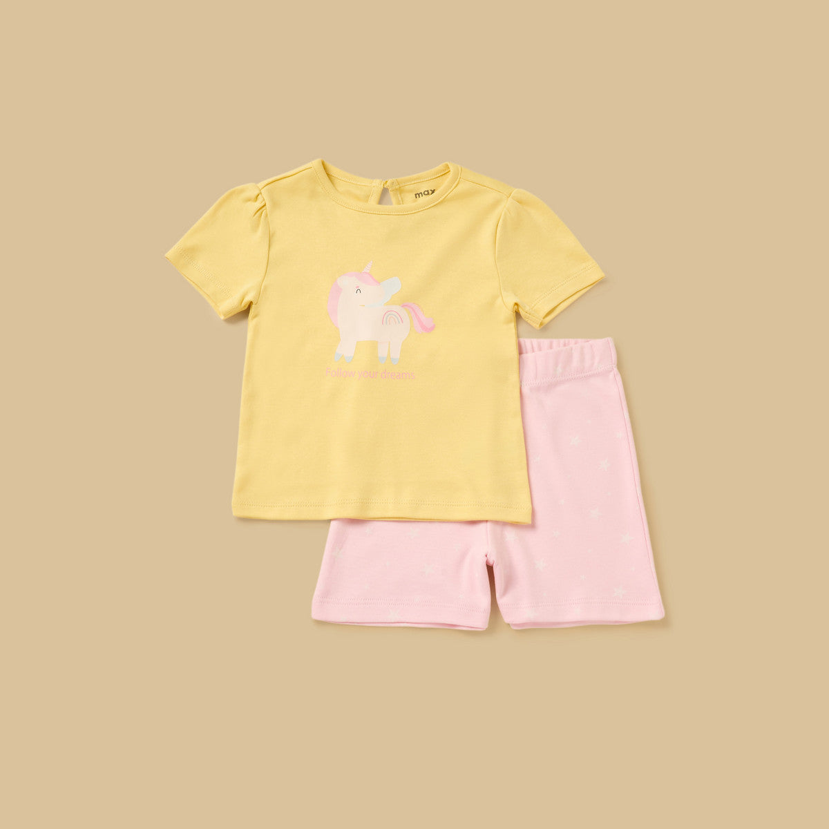 MAX-Pack of 2 - Unicorn Print Shorts Set