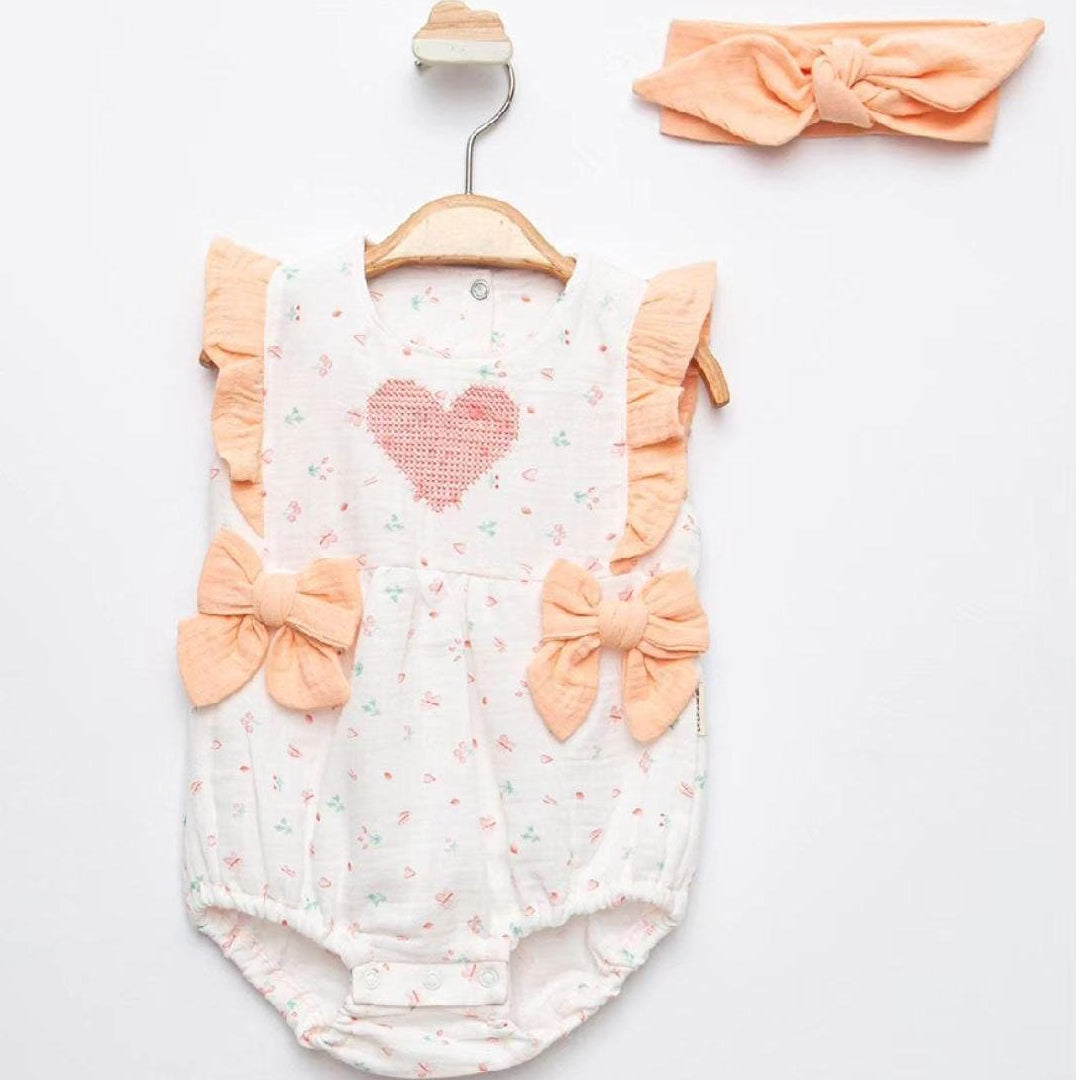 Bow bodysuit set with headband