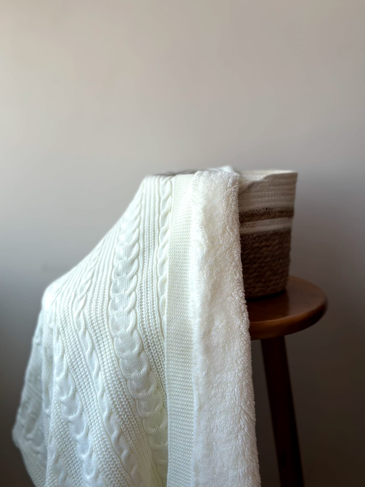 KNITTED DOUBLE SIDED SHERPA - baby blanket