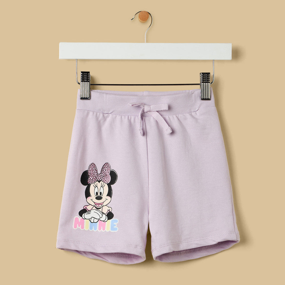 MAX-Minnie Mouse Print Cotton T-shirt and Shorts Set