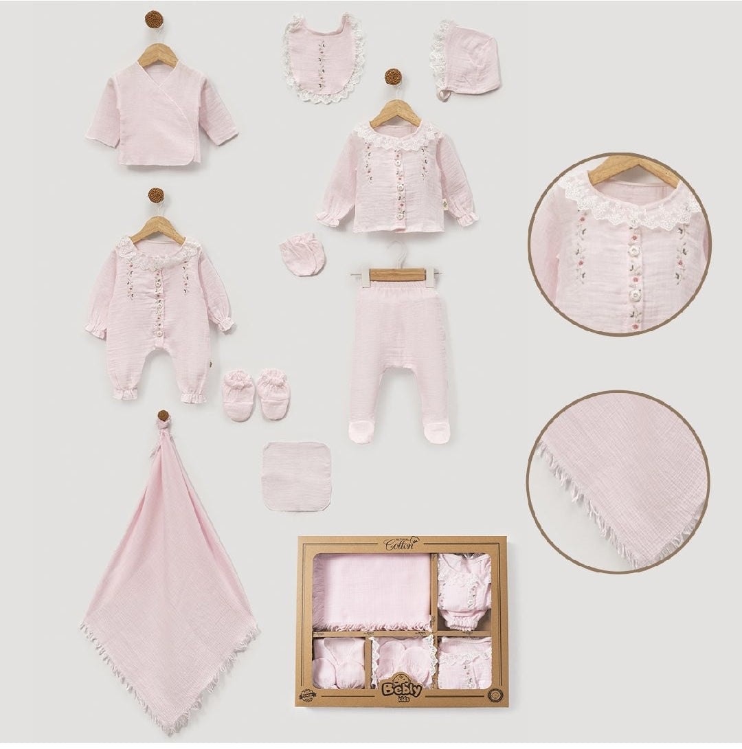 EMBROIDERED-PREMIUM MUSLIN WELCOME SET