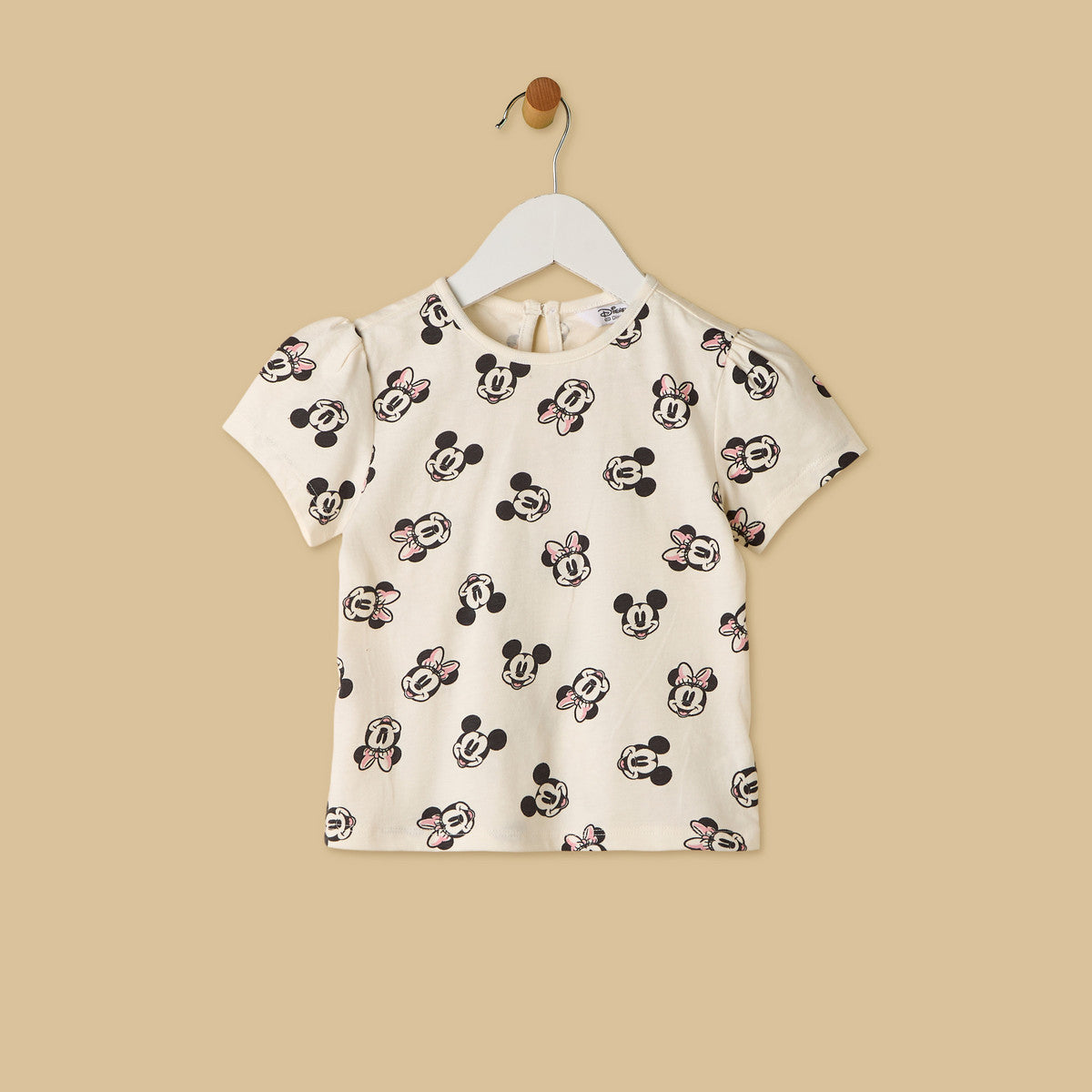 MAX-Minnie Mouse Print Cotton Top and Pinafore Set