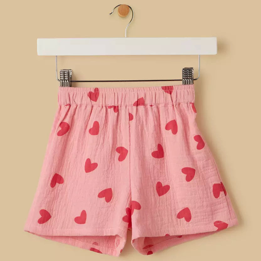 MAX-Heart Print Shorts Set