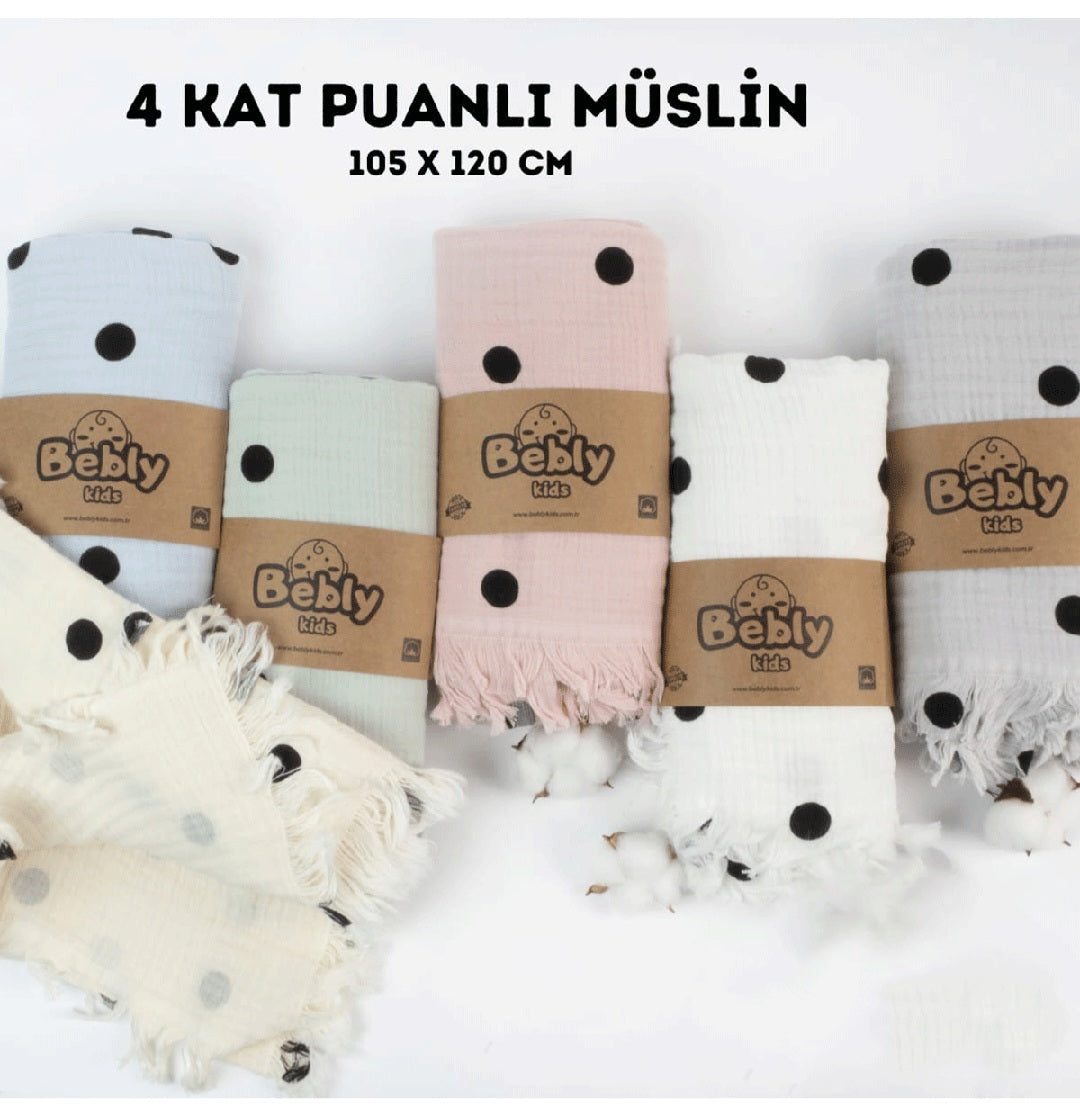 POLKA DOT MUSLIN BLANKET