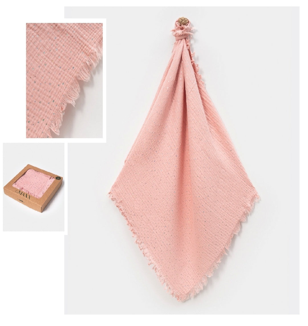 GLITTER DOUBLE LAYERED MUSLIN BLANKET