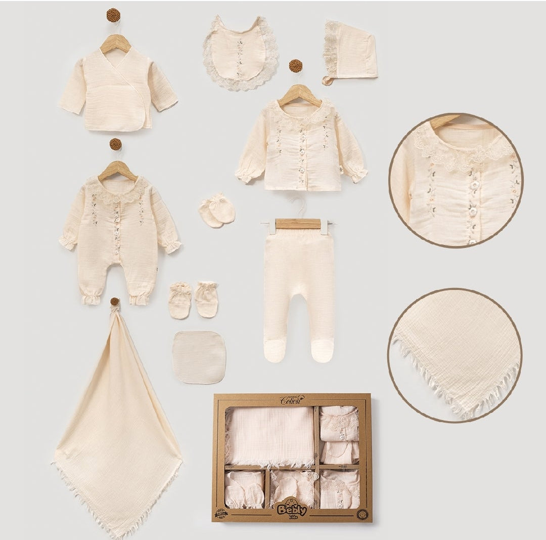 EMBROIDERED-PREMIUM MUSLIN WELCOME SET