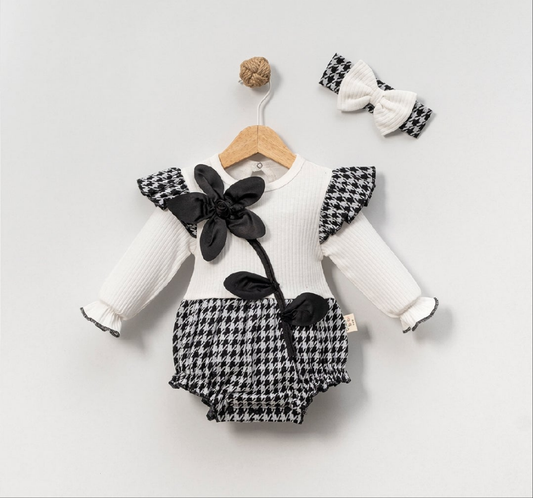2PC FLOWER BODYSUIT SET