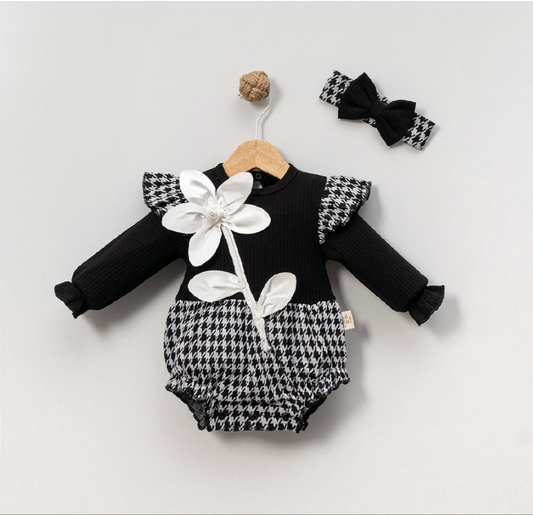 2PC FLOWER BODYSUIT SET