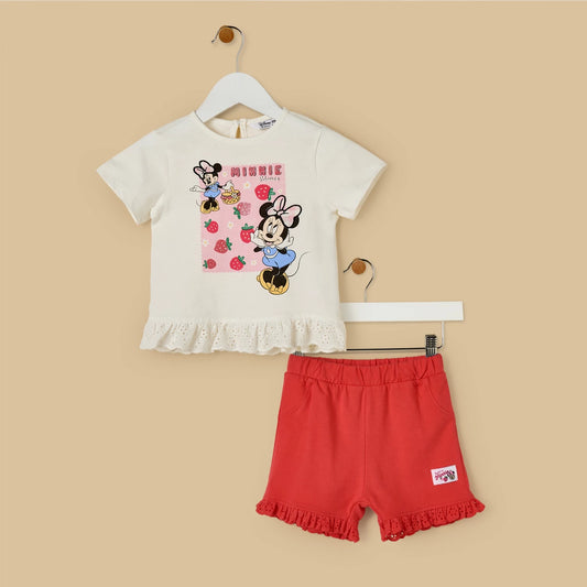 MAX-Minnie Mouse Print Top and Shorts Set