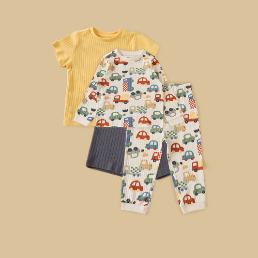 MAX-Pack of 2 - Ribbed Cotton T-shirts and Pyjamas