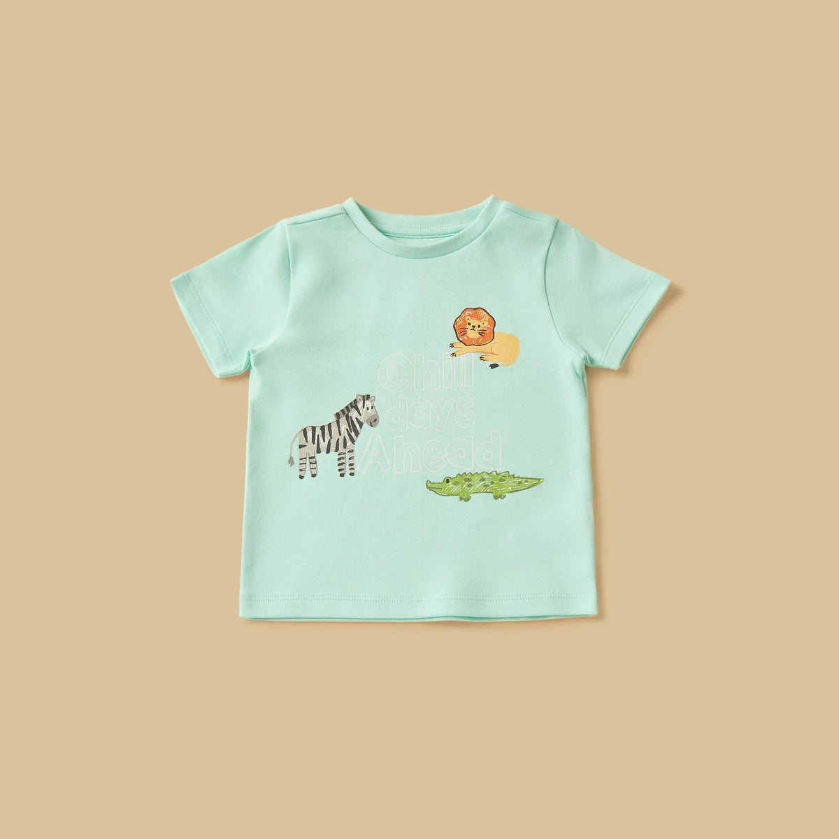 MAX-Safari Print Cotton T-shirt and Shorts Set