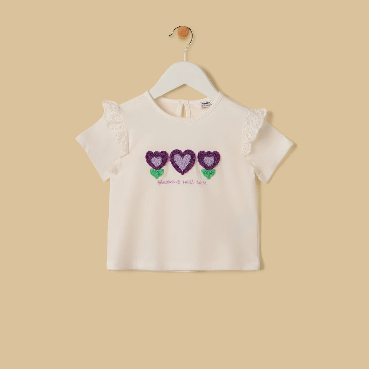 MAX-Heart 3D Applique T-shirt and Shorts Set