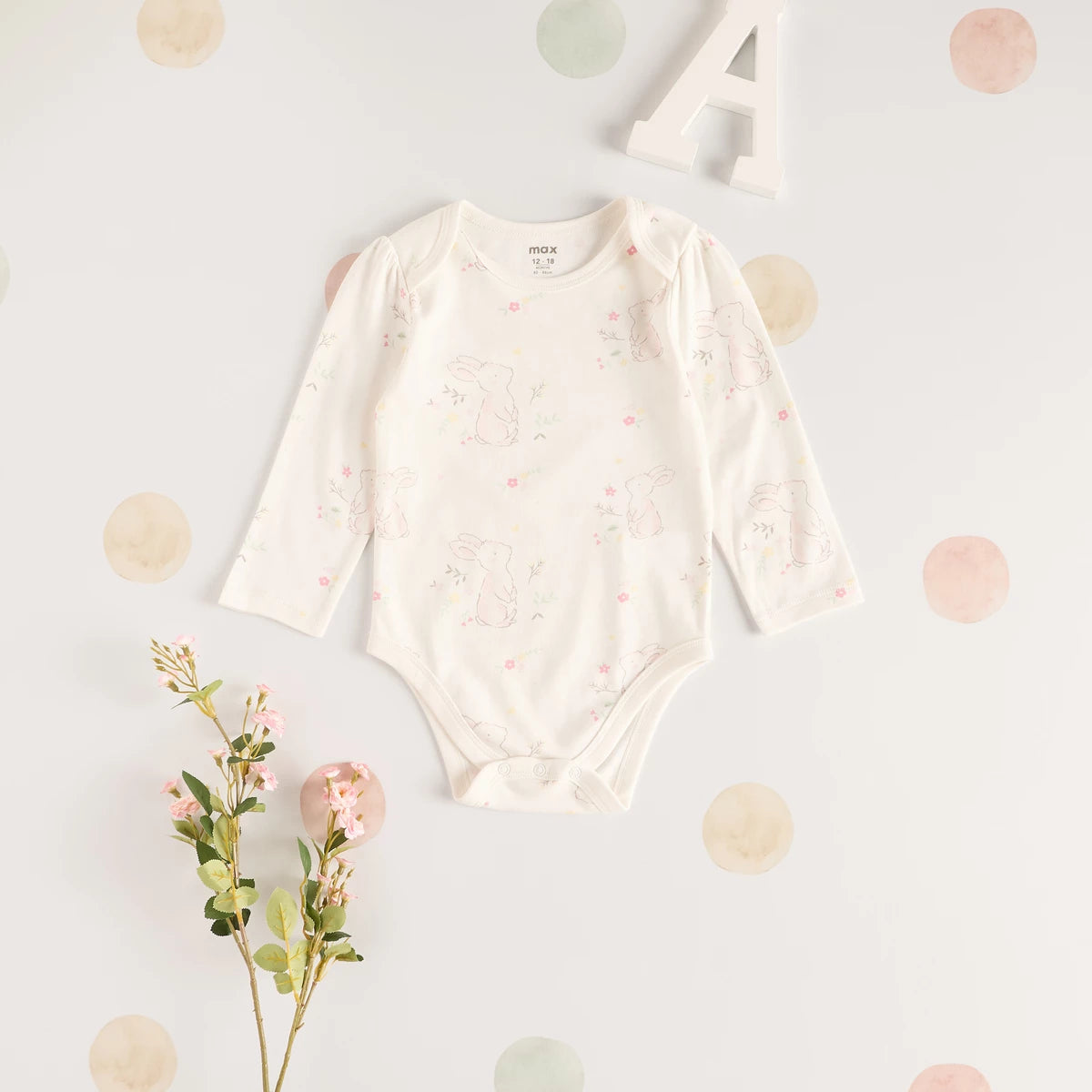 MAX-Pack of 3 - Bunny Print Long Sleeves Bodysuit