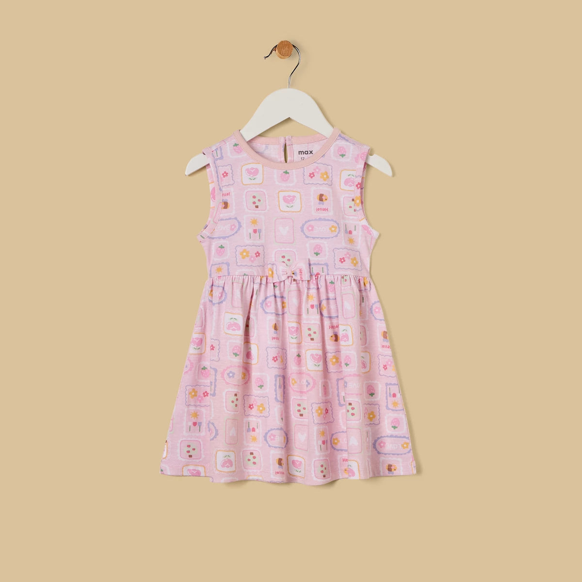 MAX-Graphic Print Cotton Sleeveless Dress