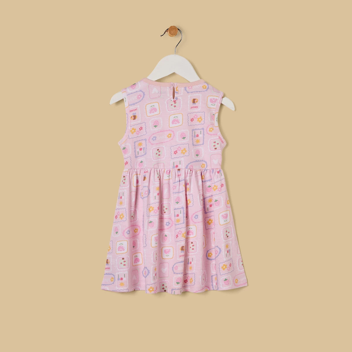 MAX-Graphic Print Cotton Sleeveless Dress