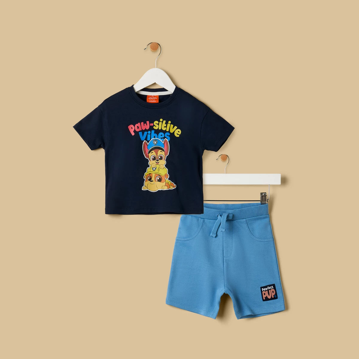 MAX-PAW Patrol Print Cotton T-shirt and Shorts Set
