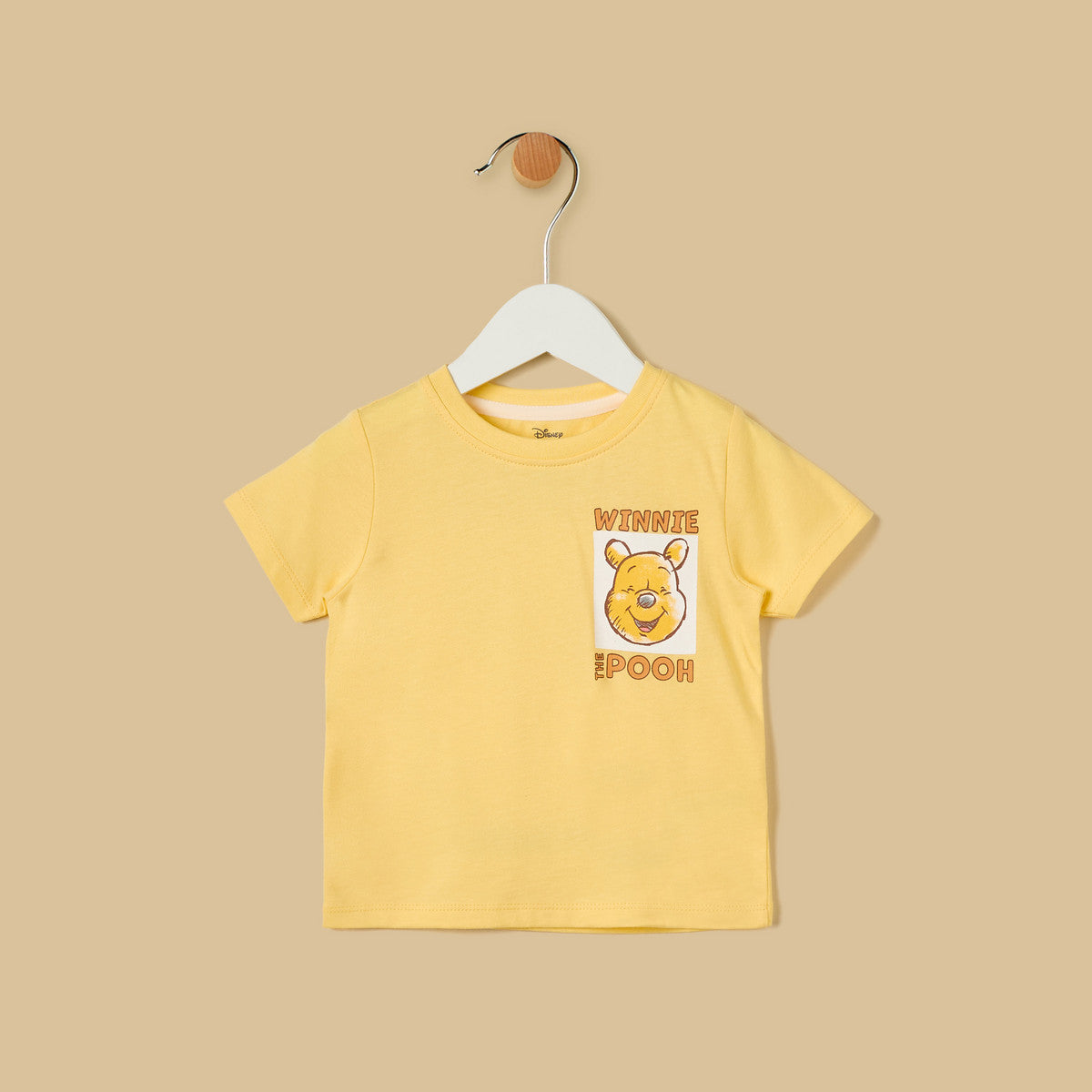 MAX-Winnie the Pooh Print Cotton T-shirt and Shorts Set