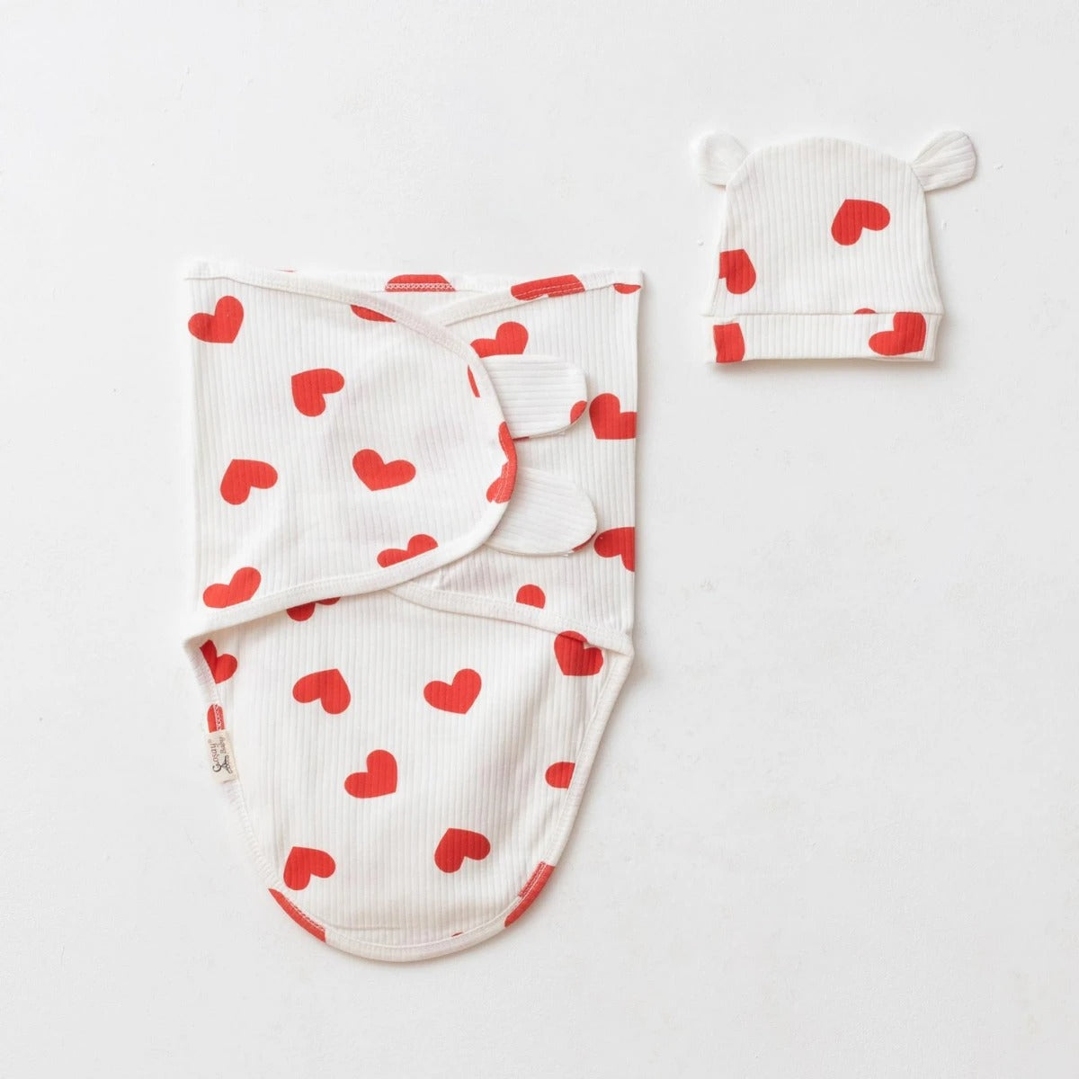 RIBBED - SWADDLE WITH MATCHING CAP