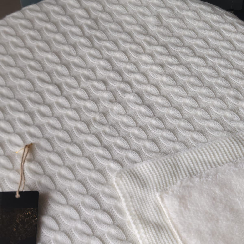 KNITTED DOUBLE SIDED SHERPA - baby blanket