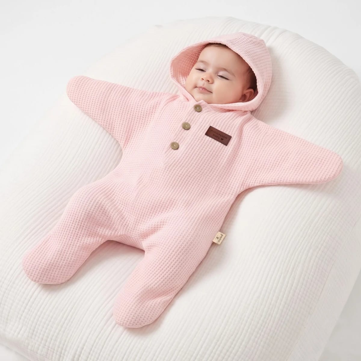 WAFFLE-STAR WAFFLE SWADDLES WITH HOODIE