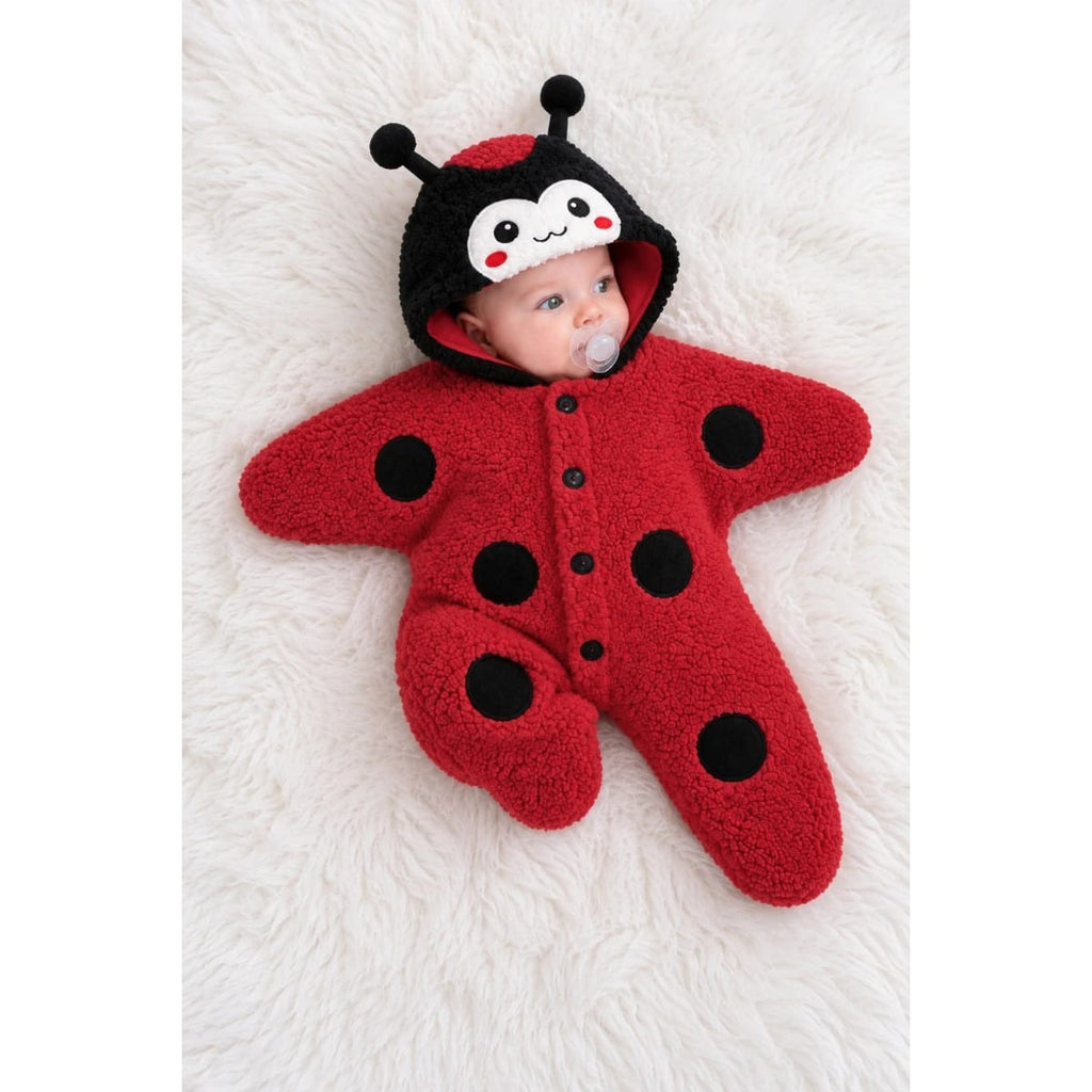 SHERPA - FUR ONESIE WITH BUG HOODIE