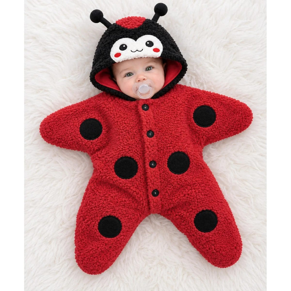 SHERPA - FUR ONESIE WITH BUG HOODIE