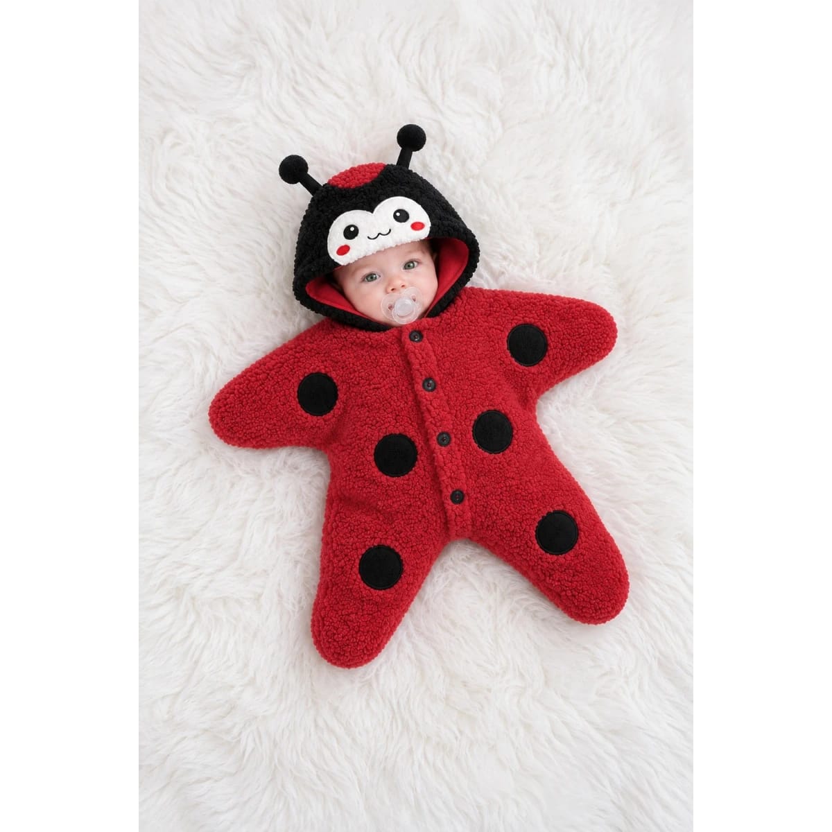 SHERPA - FUR ONESIE WITH BUG HOODIE
