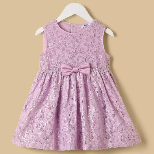 MAX-Lace Sequin Embellished Sleeveless Dress