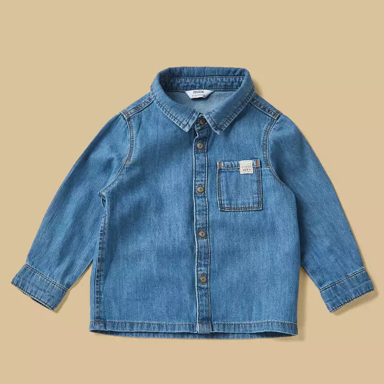 MAX-Denim Shirt with T-shirt and Pants