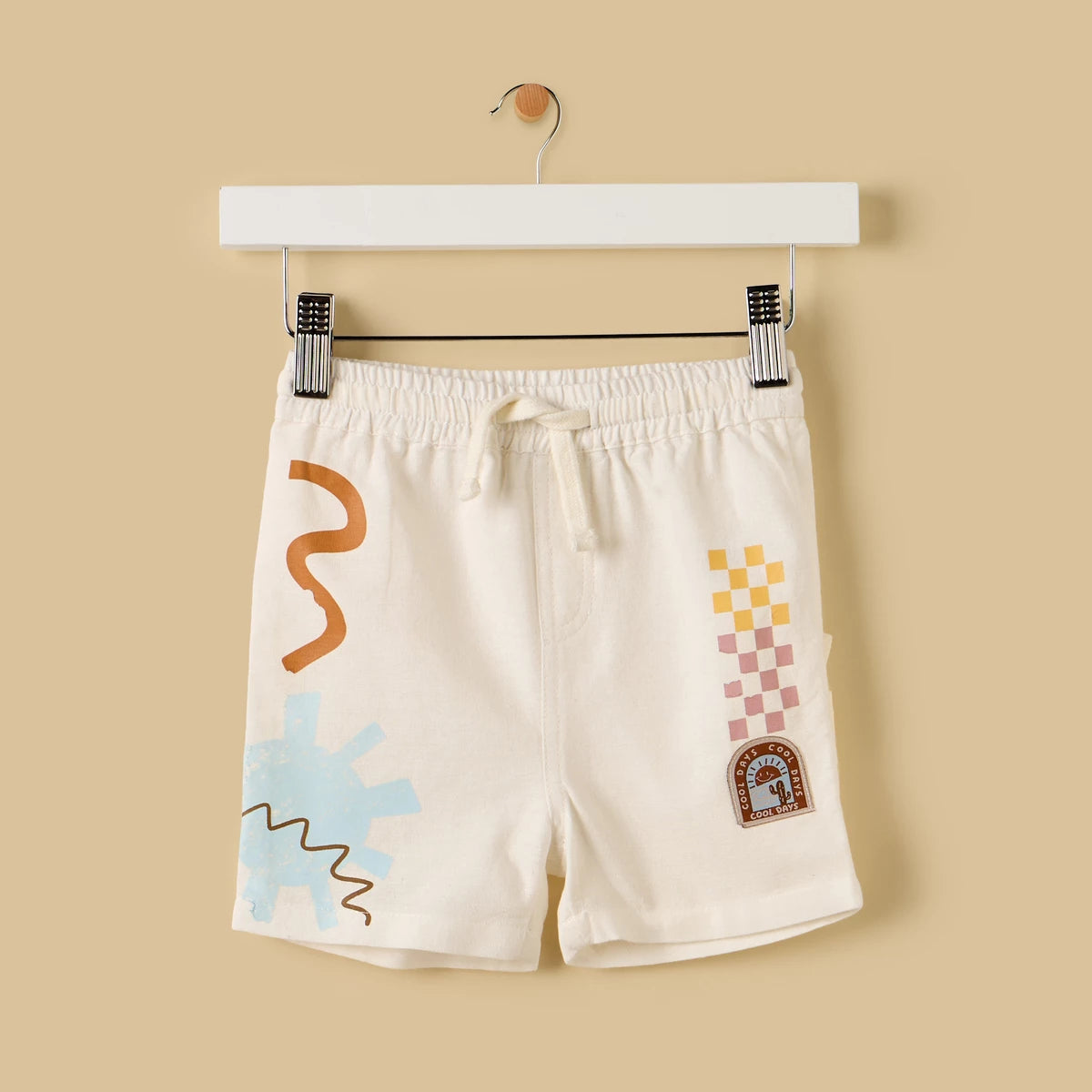 MAX - Graphic Print Linen Blend Shirt and Shorts Set