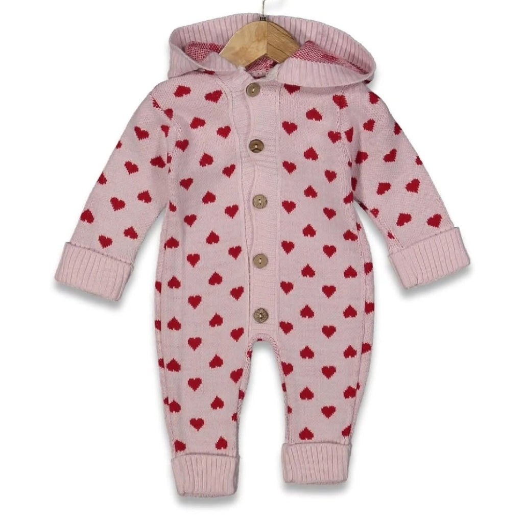 WOOLEN ROMPER WITH HOOD