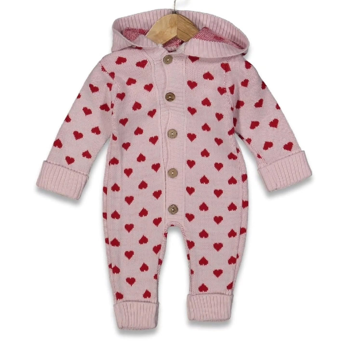 WOOLEN ROMPER WITH HOOD