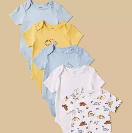 MAX-Pack of 5 - Assorted Cotton Bodysuit