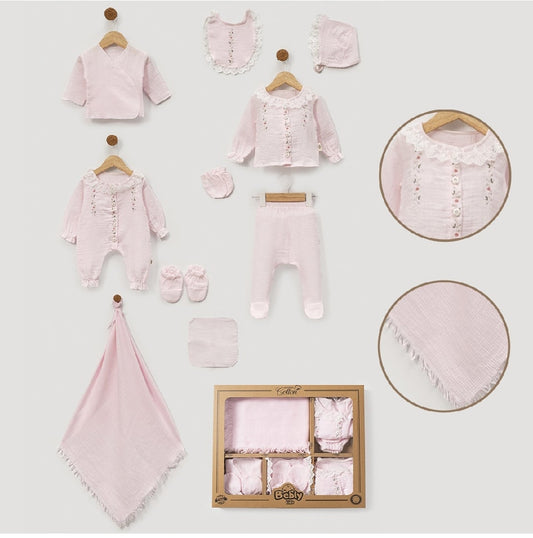 EMBROIDERED-PREMIUM MUSLIN WELCOME SET