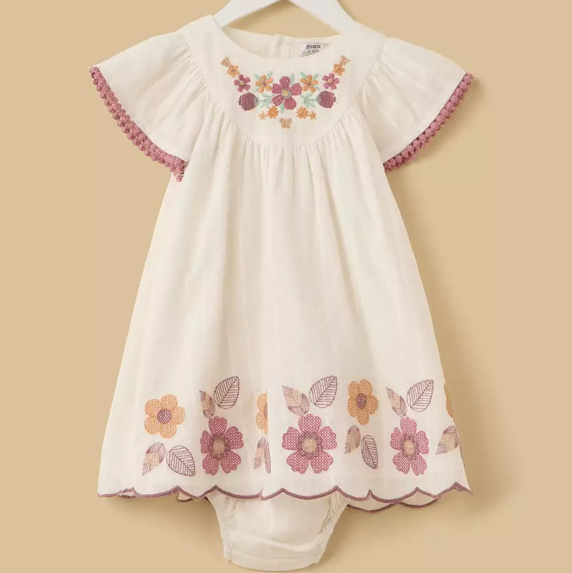 MAX-Embroidered Dress with Bloomers
