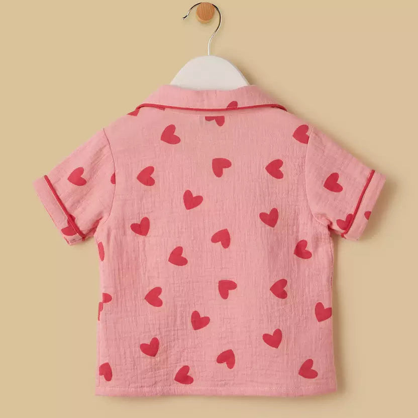 MAX-Heart Print Shorts Set
