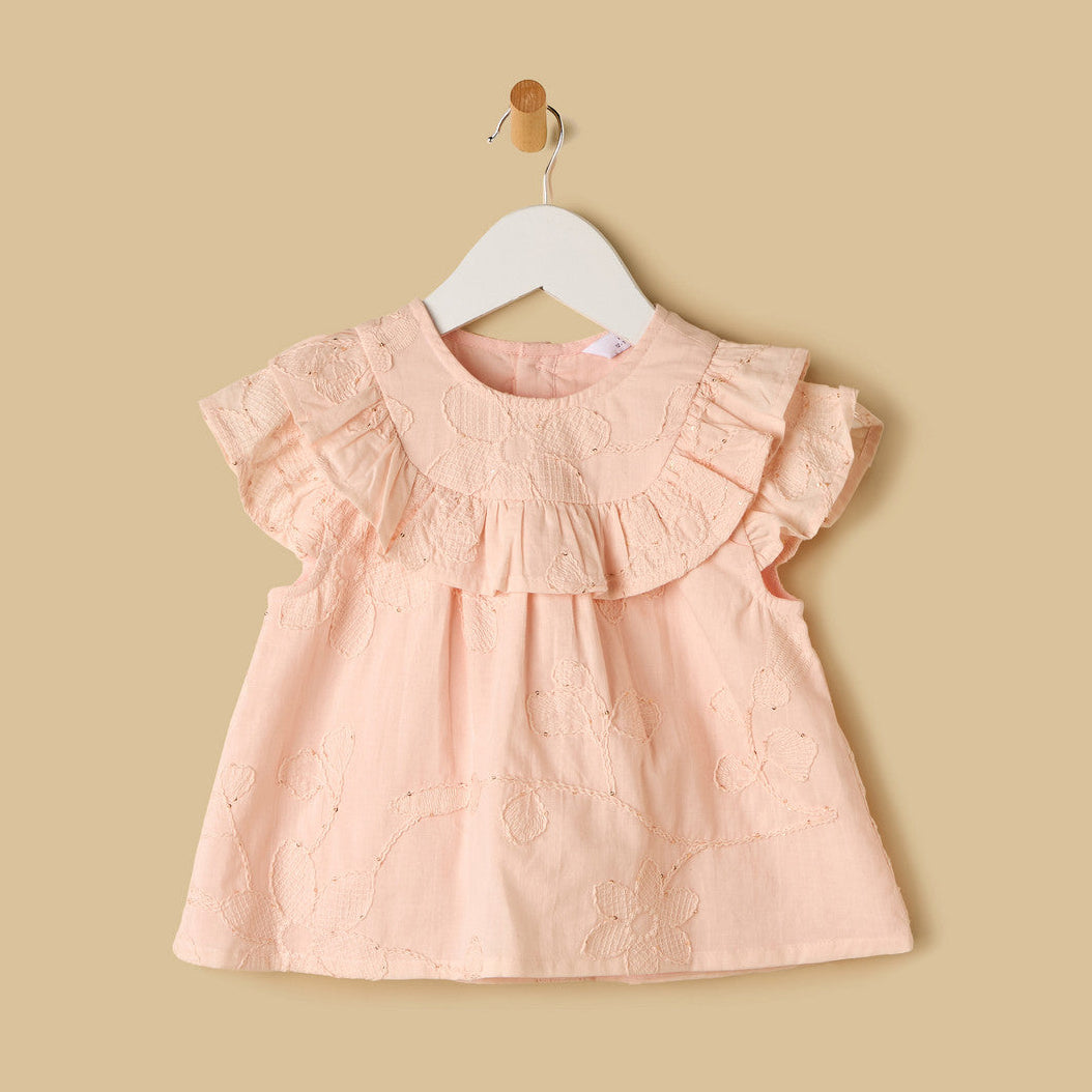 MAX-Embroidered Top and Shorts Set