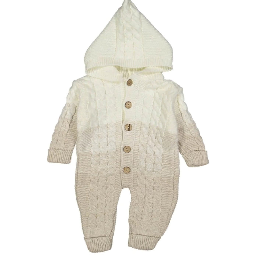 WOOLEN ROMPER WITH HOOD