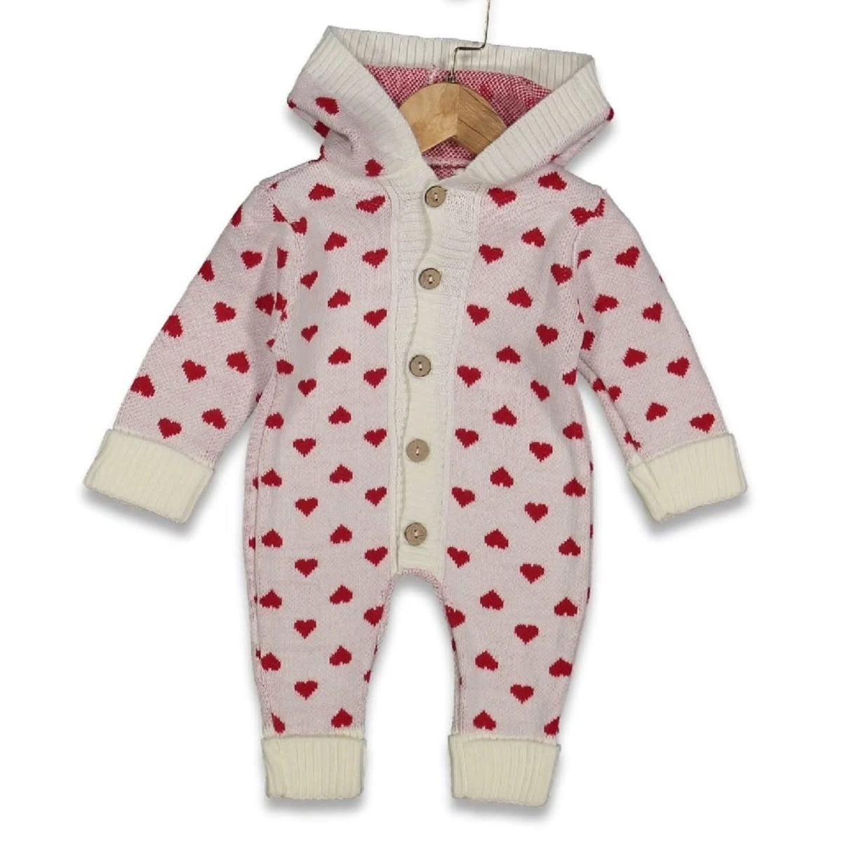 WOOLEN ROMPER WITH HOOD