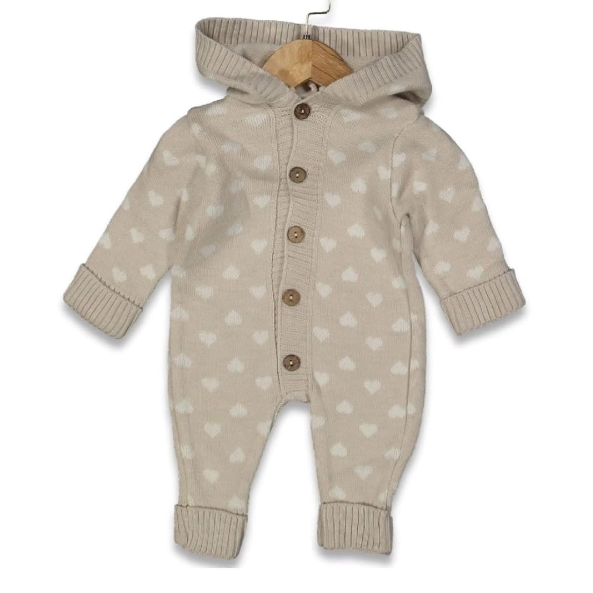WOOLEN ROMPER WITH HOOD