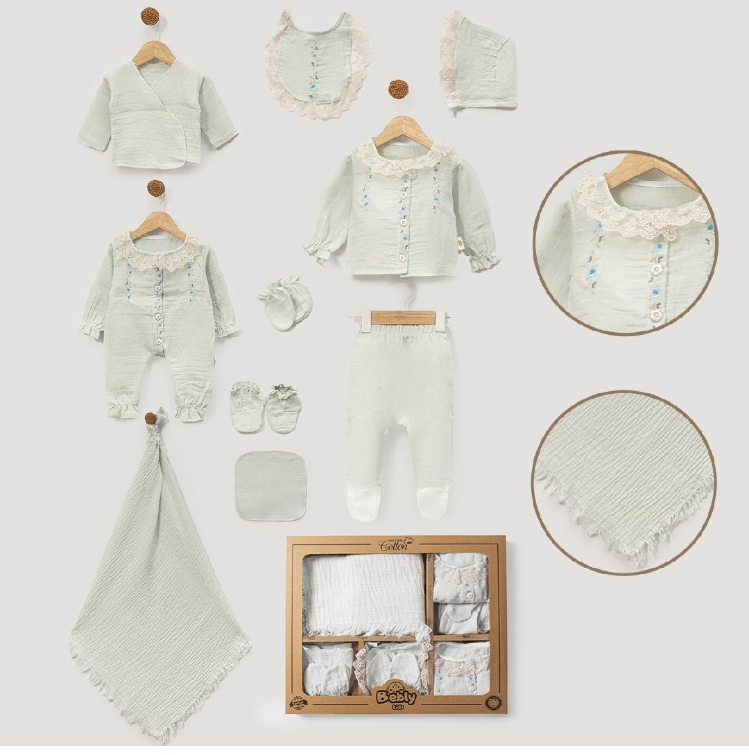 EMBROIDERED-PREMIUM MUSLIN WELCOME SET