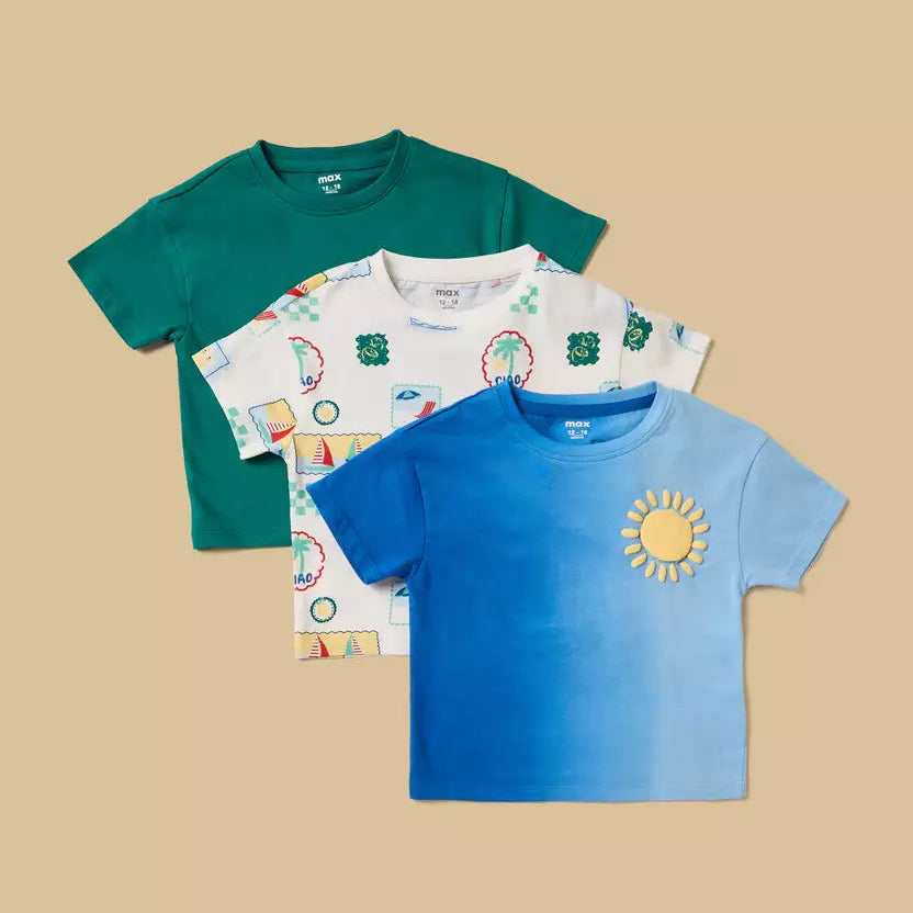 MAX-Pack of 3 - Varsity Print Sleeveless T-shirt
