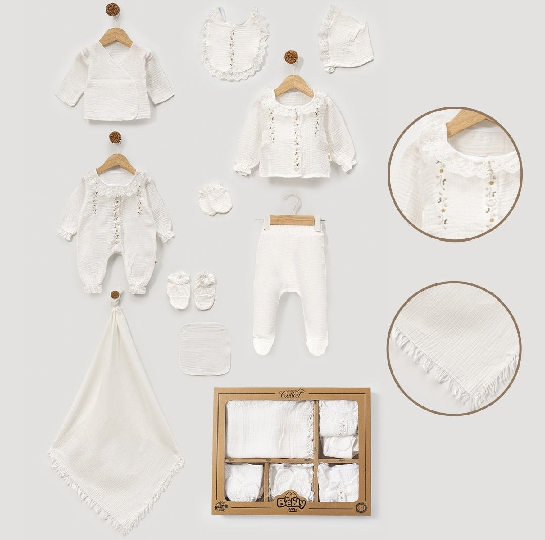 EMBROIDERED-PREMIUM MUSLIN WELCOME SET