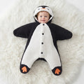 SHERPA - FUR ONESIE WITH PANGUIN HOODIE
