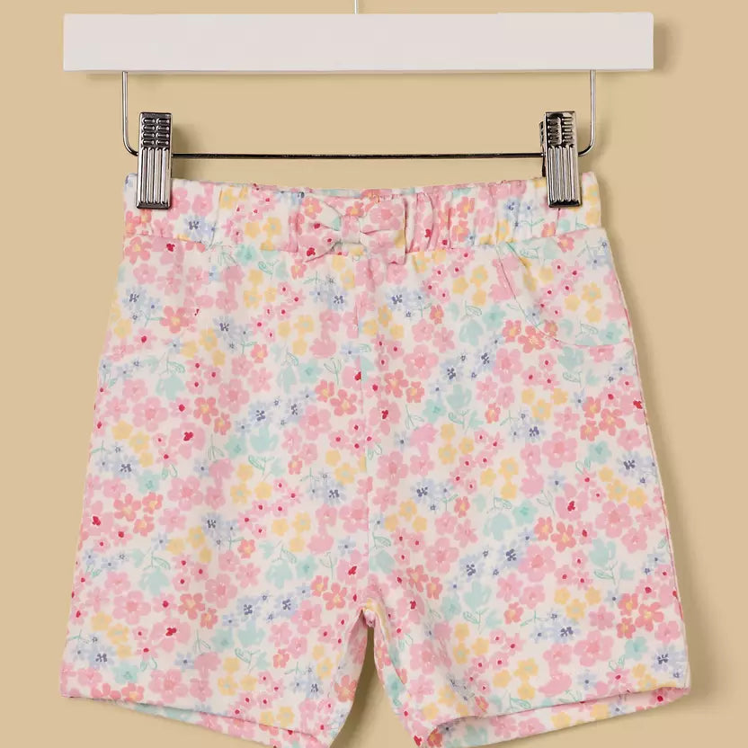 MAX-Minnie Mouse Print Cotton T-shirt and Shorts Set