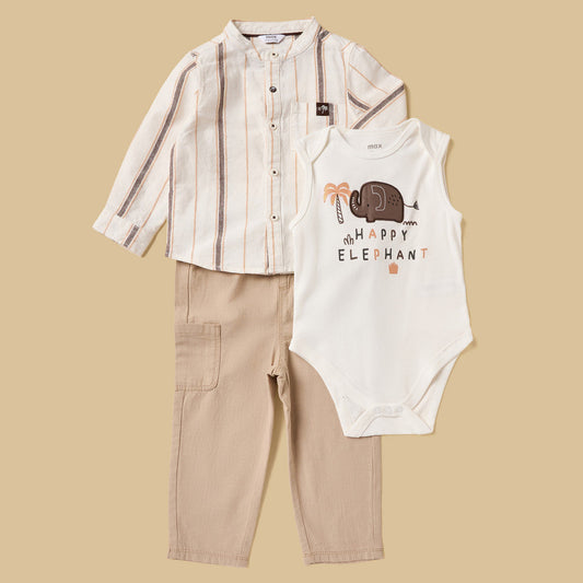 MAX-Striped Shirt with Bodysuit and Pants