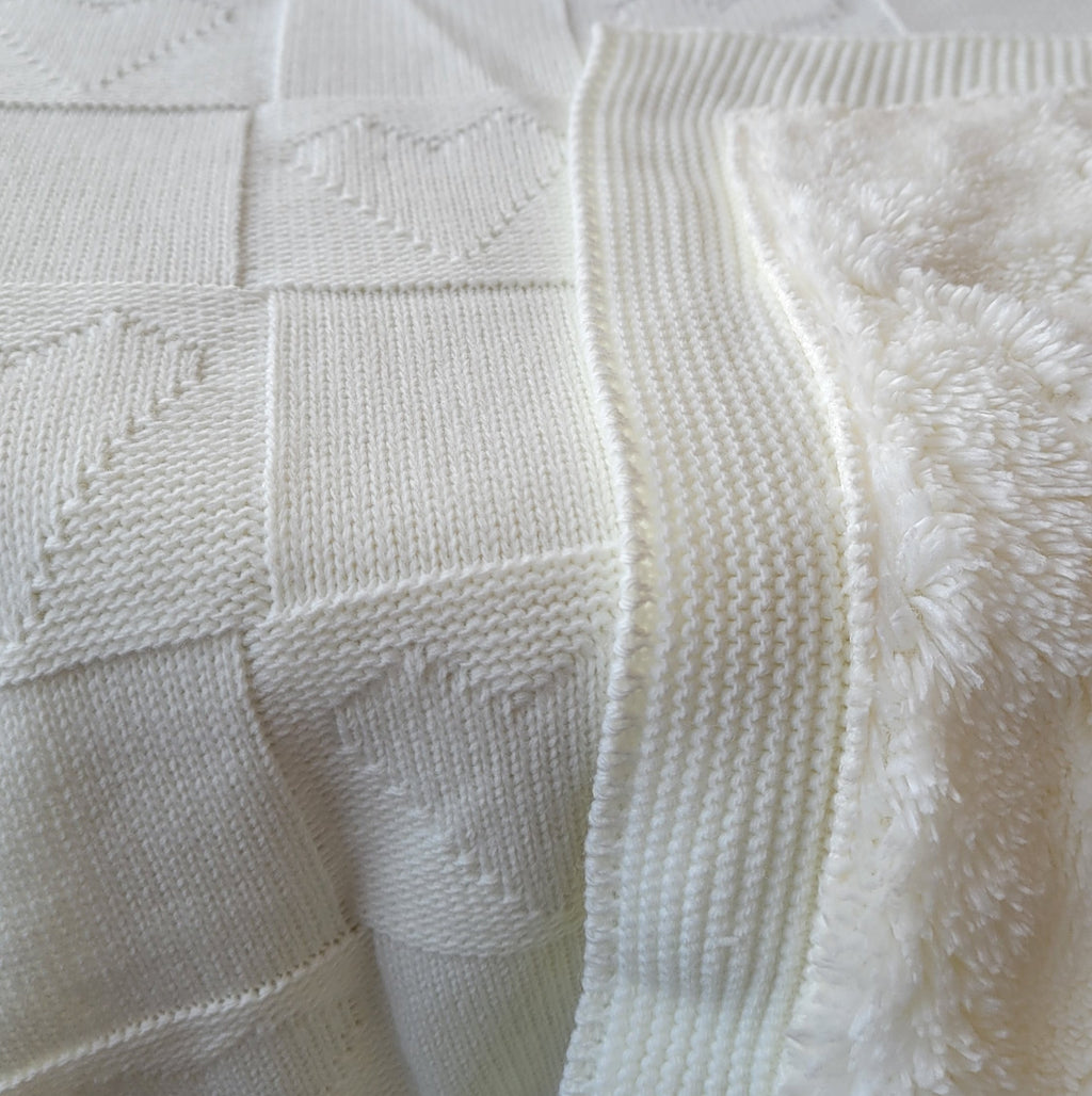 KNITTED DOUBLE SIDED SHERPA - baby blanket