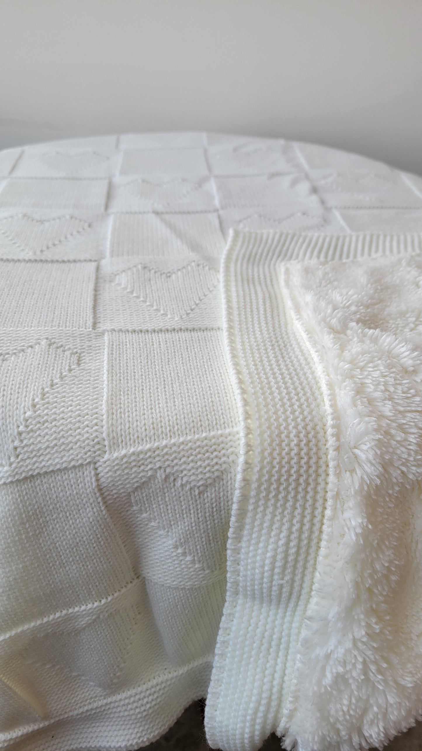 KNITTED DOUBLE SIDED SHERPA - baby blanket