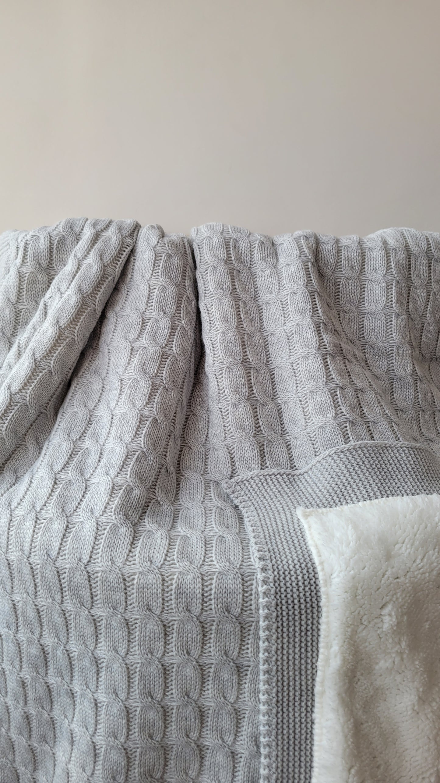 KNITTED DOUBLE SIDED SHERPA - baby blanket